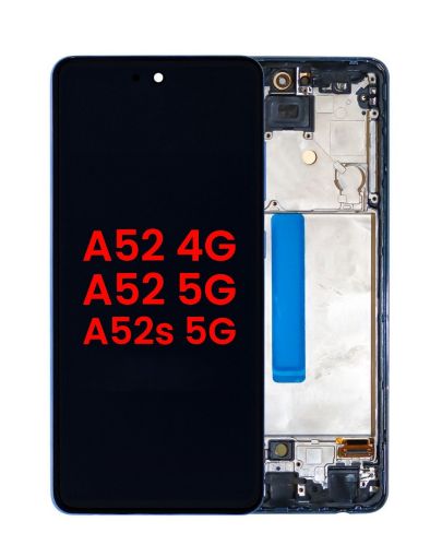 Picture of OLED Assembly with Frame (AWESOME BLUE) (Aftermarket OLED) for Galaxy A52 4G (A525 / 2021) / A52 5G (A526 / 2021) / A52S 5G (A528 / 2021)