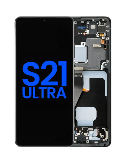 Picture of LCD Assembly with Frame for Galaxy S21 Ultra 5G (G998) (PHANTOM BLACK) (Aftermarket INCELL)