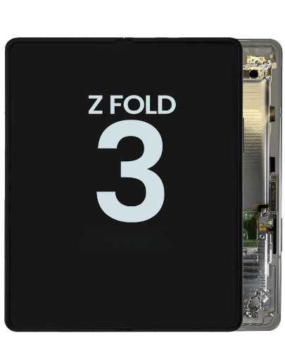 Picture of Inner OLED Assembly with Frame for Galaxy Z Fold 3 F926 (PHANTOM SILVER) (US and International) (Service Pack)